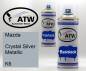Preview: Mazda, Crystal Silver Metallic, K6: 400ml Sprühdose + 400ml Klarlack - Set, von ATW Autoteile West.